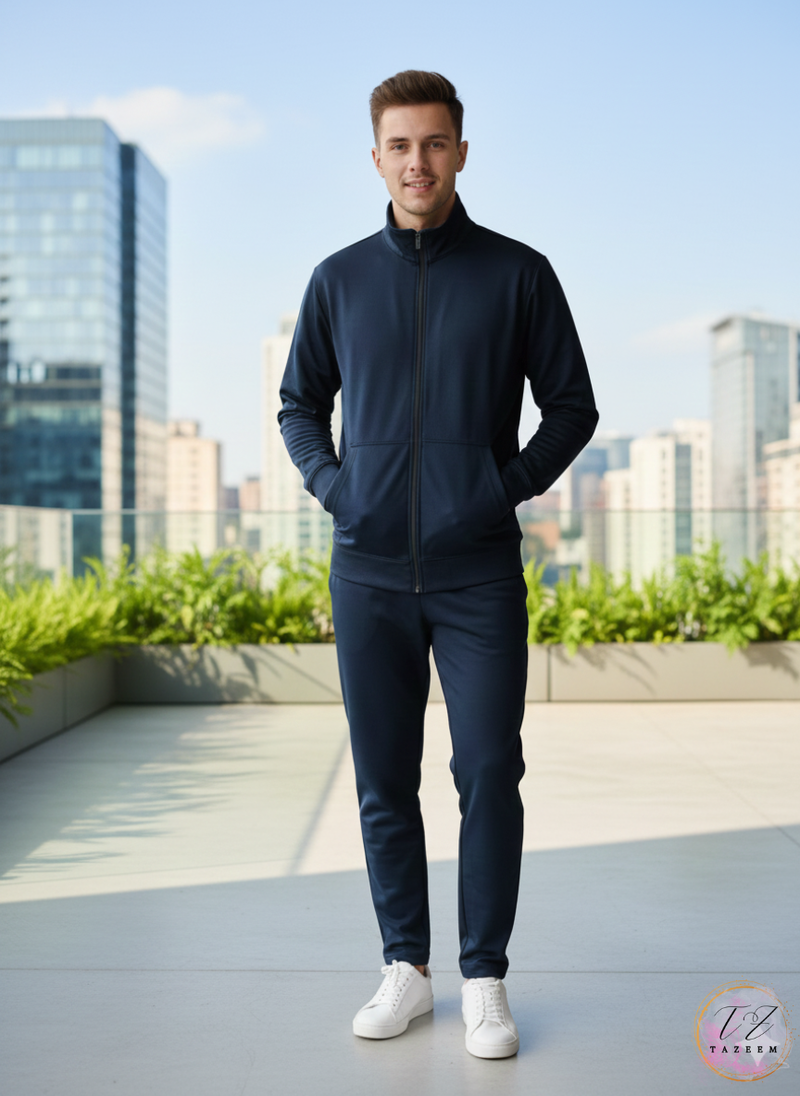 Tazeem Men’s Trendy Full-Sleeve Tracksuit (Dri-FIT Fleece)