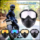Off-Road Motorcycle Riding Goggle Mask with Detachable Face Shield & UV Protective Lens