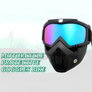 Off-Road Motorcycle Riding Goggle Mask with Detachable Face Shield & UV Protective Lens