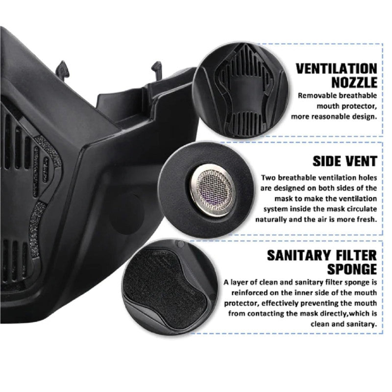 Off-Road Motorcycle Riding Goggle Mask with Detachable Face Shield & UV Protective Lens