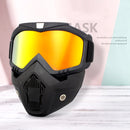 Off-Road Motorcycle Riding Goggle Mask with Detachable Face Shield & UV Protective Lens