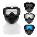 Off-Road Motorcycle Riding Goggle Mask with Detachable Face Shield & UV Protective Lens